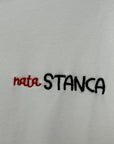 T-shirt Bianca con Scritta “Nata Stanca”