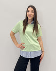 Maglia con colletto a righe