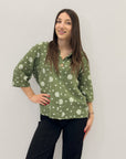 Camicia in cotone stampa a pois