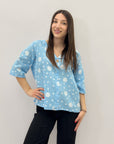 Camicia in cotone stampa a pois