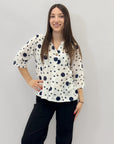 Camicia in cotone stampa a pois