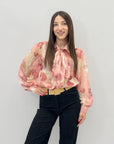 Camicia con fiocco e stampa