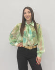 Camicia con fiocco e stampa