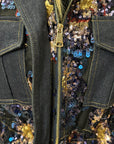 Giacca in denim con ricami di paillettes – Stile casual chic