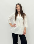 Camicia in cotone con scollo