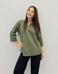 Camicia in cotone con scollo