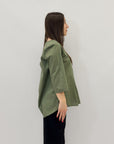 Camicia in cotone con scollo