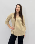 Camicia in cotone con scollo