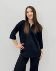 Camicia in cotone con scollo