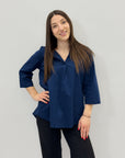 Camicia in cotone con scollo