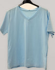 T-shirt Basic Scollo a V in 100% Cotone