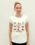 T-shirt Bianca con Bassotti Stampati