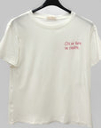 T-shirt Bianca con Scritta “Chi sa fare sa capire”