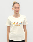T-shirt Bianca con Cagnolini Ricamati