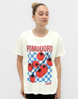 T-shirt Bianca con Stampa Pomodori