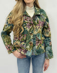 Giacca Donna Fantasia Botanica Jacquard – Tasche Frontali