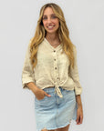 Camicia Elena con Nodo in 100% Lino