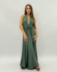 Abito lungo scollo halter