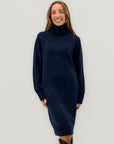 Abito in maglia con collo alto e filo lurex – Caldo, elegante e brillante