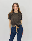 Pantaloni in denim con cintura