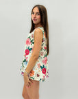 Blusa in cotone stampa floreale