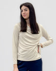 Maglia Drappeggiata con Nodo Laterale