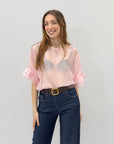 Maglia leggera con maniche volant