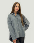 Camicia Over con Retro Plissé