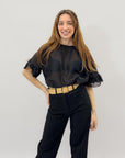 Maglia leggera con maniche volant
