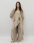 Completo maglia lunga e pantaloni taglia comoda