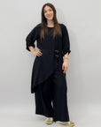 Completo maglia lunga e pantaloni taglia comoda