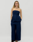 Completo con Top Fascia Peplo e Pantaloni Palazzo