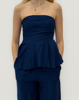 Completo con Top Fascia Peplo e Pantaloni Palazzo