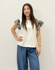 T-shirt con maniche volant