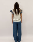 T-shirt con maniche volant