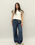 T-shirt con maniche volant