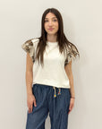 T-shirt con maniche volant
