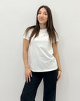 T-shirt in cotone con scritta "Tu"