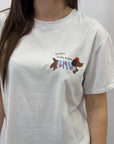 T-shirt in cotone con stampa "lucky puppy"
