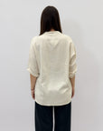 Camicia misto lino con ricami