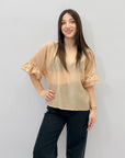 Maglia leggera con maniche volant