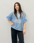 Maglia leggera con maniche volant