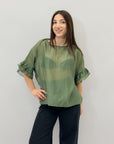 Maglia leggera con maniche volant