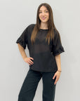 Maglia leggera con maniche volant