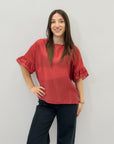 Maglia leggera con maniche volant