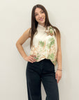 Maglia smanicata con fiocco