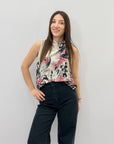 Maglia smanicata con fiocco