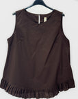 Top Smanicato con Volant