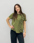 T-shirt con rouches