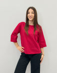 Blusa in cotone scollo a barchetta